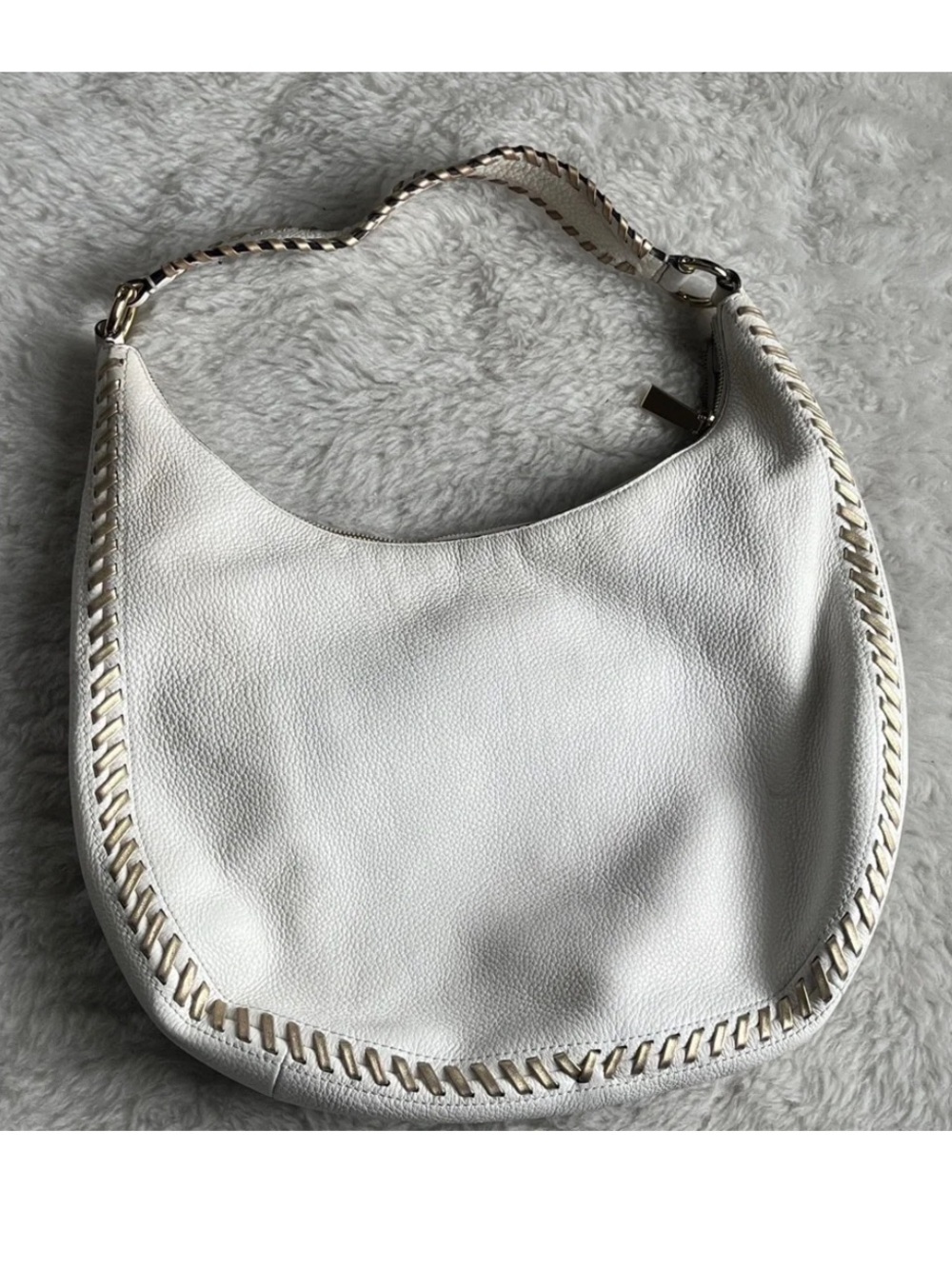 Michael Kors Cream Hobo Bag with Gold Accents - Picture 2 of 14